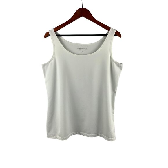 Susan Graver Essentials Womens White Sleeveless Tank Top Size L - Picture 1 of 4